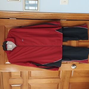 * Reebok Men's 2 Pc Burgundy, Black Jacket and Jogger Pants, Size XL, Like New